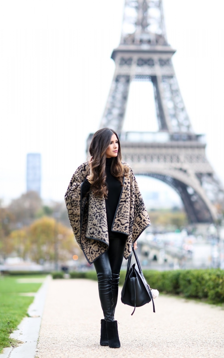 Leopard Print Poncho in Paris | The Sweetest Thing