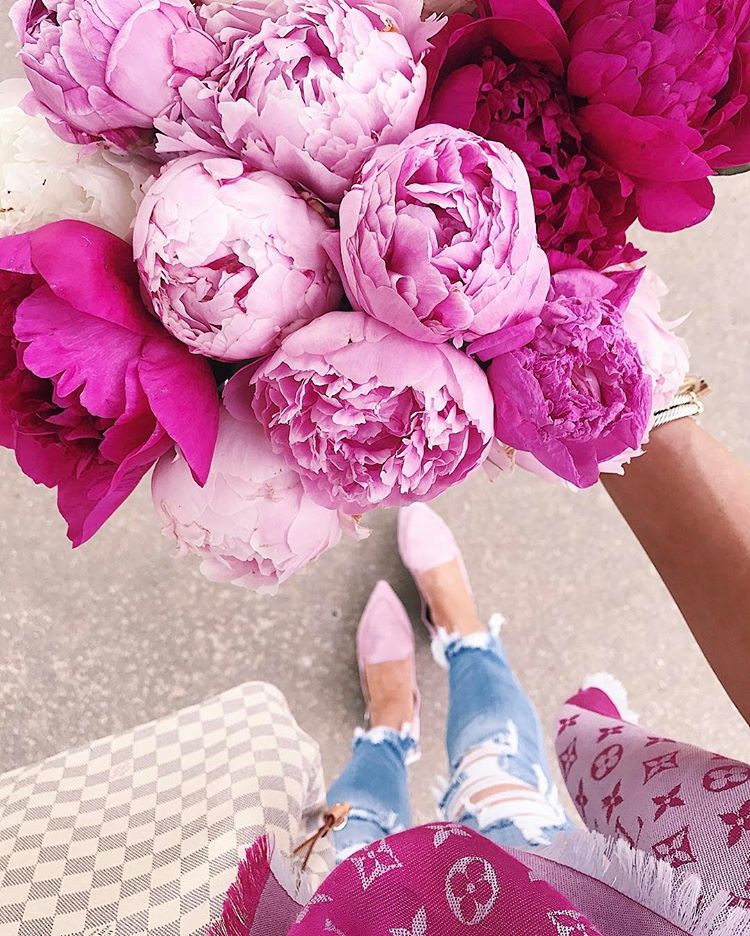 summer fashion pinterest 2017, summer fashion tumblr 2017, emily gemma, the sweetest thing blog, fashion bloggers to follow, M. Gemi flats, louis vuitton pink scarf, pinterest flower pictures, pinterest peonies, pink peonies