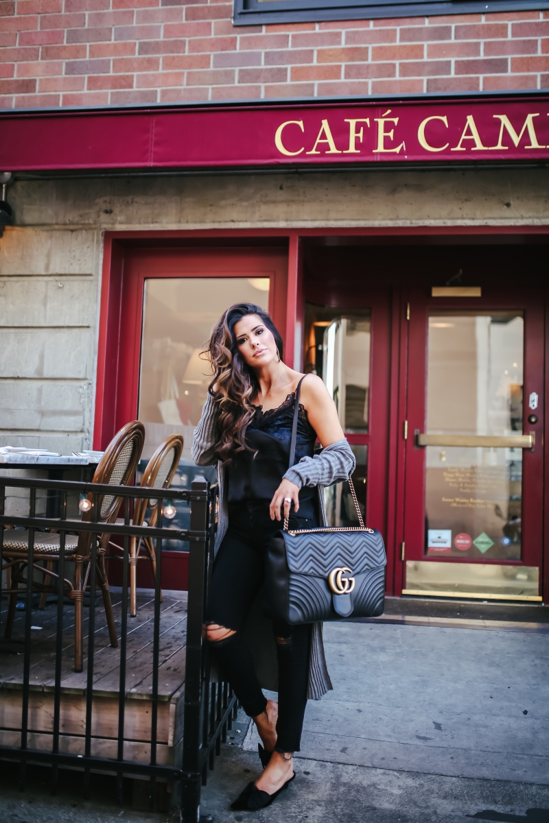 fall fashion 2017, gucci marmont Maxi size black, how to layer lace cami fall 2017, emily gemma blog, travel blogger