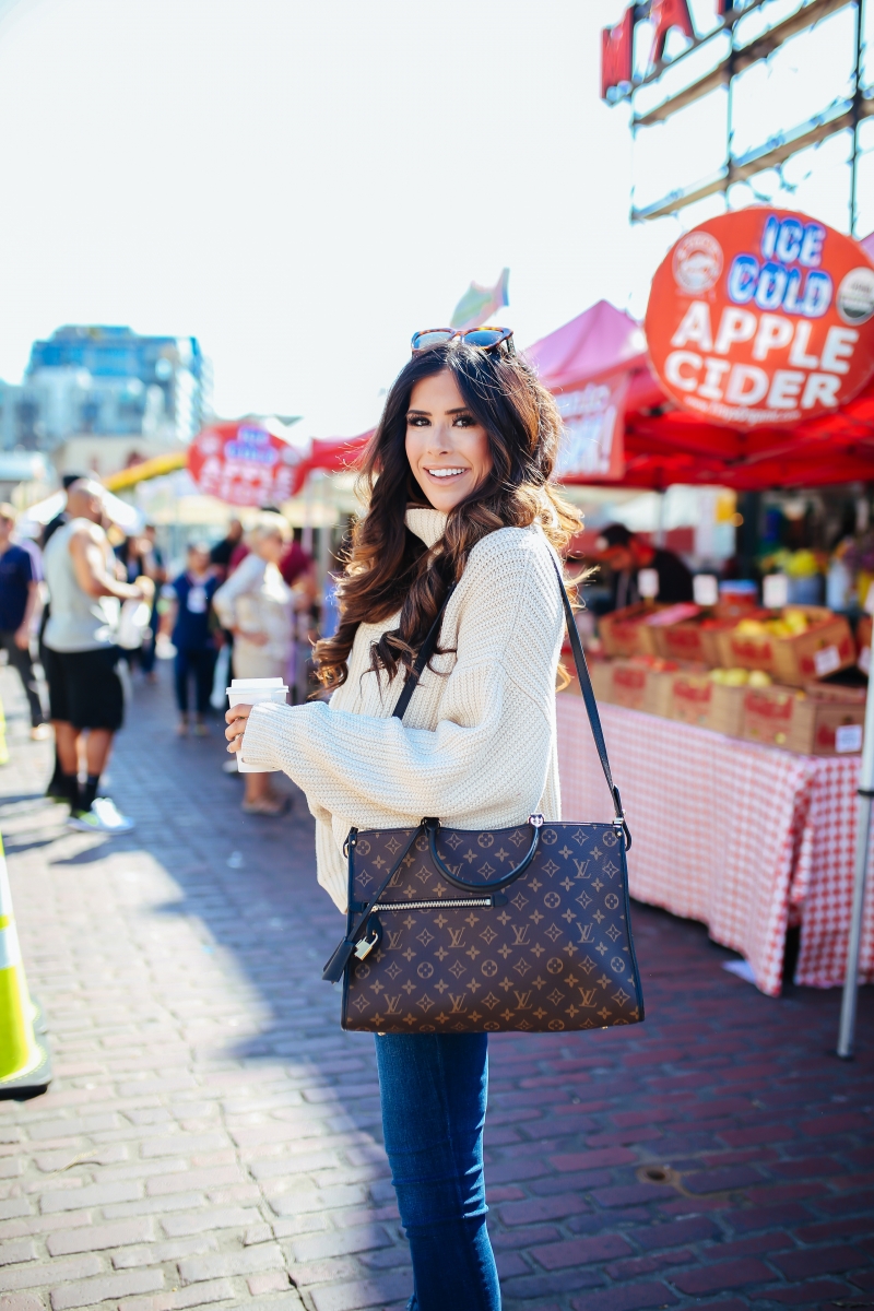 Oversized sweater dress + Louis Vuitton Petite Malle bag  Cozy fall outfits,  Sweater dress, Sweater dress oversized