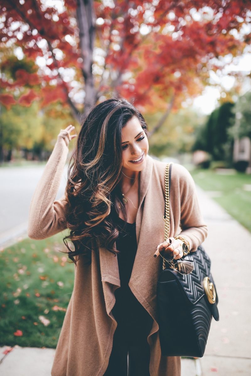 cute fall outfits cardigans, The Sweetest Thing Blog, faux leather leggings spanx review, best faux leather leggings, outfits faux leather leggings, fall outfit tan cardigan, cute fall outfits cardigans, denver travel blogger fashion blogger, the sweetest thing, Gucci Marmont Maxi