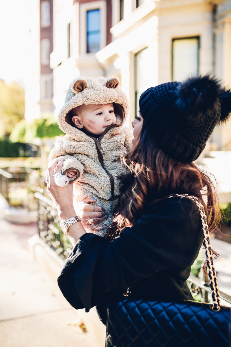 The Sweetest Thing, Emily Gemma, Emily Ann Gemma, Blue Jeans, Animal Print Stilettos, Black Cardigan LV Belt, Chanel Handbag, Fashion Blogger, Winter Trends, Fall Trends, Streetstyle, Casual outfit, long hair. #fashionblogger #falloutfit #fallfavorite