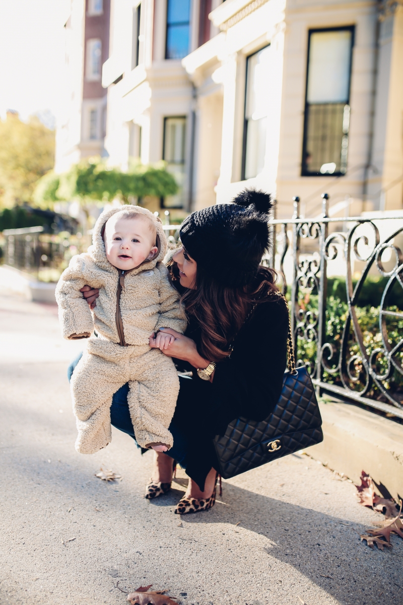 The Sweetest Thing, Emily Gemma, Emily Ann Gemma, Blue Jeans, Animal Print Stilettos, Black Cardigan LV Belt, Chanel Handbag, Fashion Blogger, Winter Trends, Fall Trends, Streetstyle, Casual outfit, long hair. #fashionblogger #falloutfit #fallfavorite