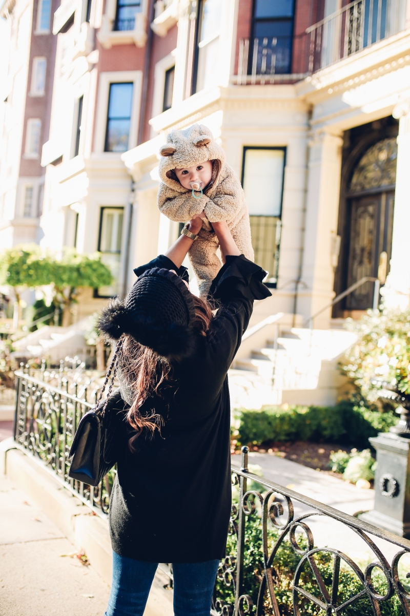 The Sweetest Thing, Emily Gemma, Emily Ann Gemma, Blue Jeans, Animal Print Stilettos, Black Cardigan LV Belt, Chanel Handbag, Fashion Blogger, Winter Trends, Fall Trends, Streetstyle, Casual outfit, long hair. #fashionblogger #falloutfit #fallfavorite