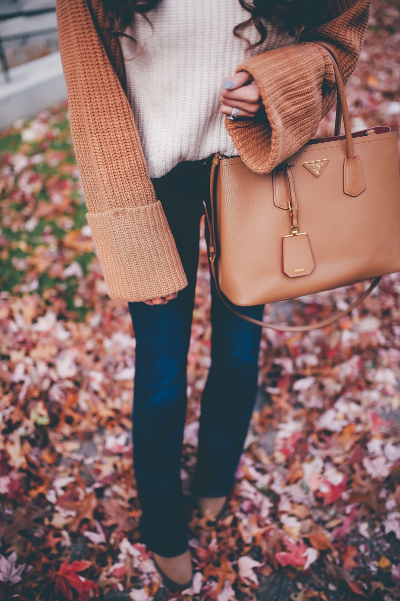 cute fall outfits 2017, fall outfit ideas pinterest, pinterest flare jeans outfit idea, outfit with tan beret, beret fall trends 2017, emily ann gemma, the sweetest thing blog, harvard campus, tan prada bag, how to wear flare jeans, cute flare jeans, hudson flare jeans, h&m turtleneck sweater