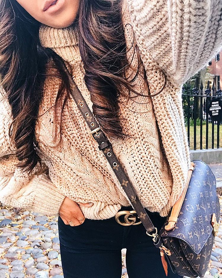 Wearing cozy knits and Louis Vuitton Boots. Check out Designdschungel on  Instagram.