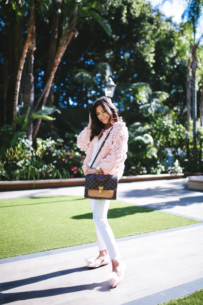 The Cutest Pink Pom Cardigan, Ever!