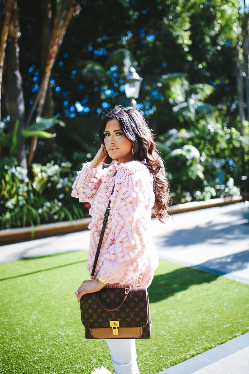 The Cutest Pink Pom Cardigan, Ever!