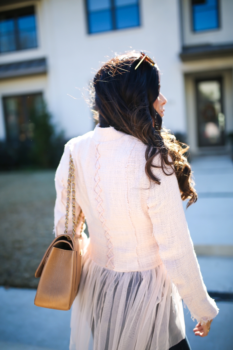 willow and clay blazer tulle gold button, Frame ripped high waisted denim, emily ann gemma, the sweetest thing blog-3