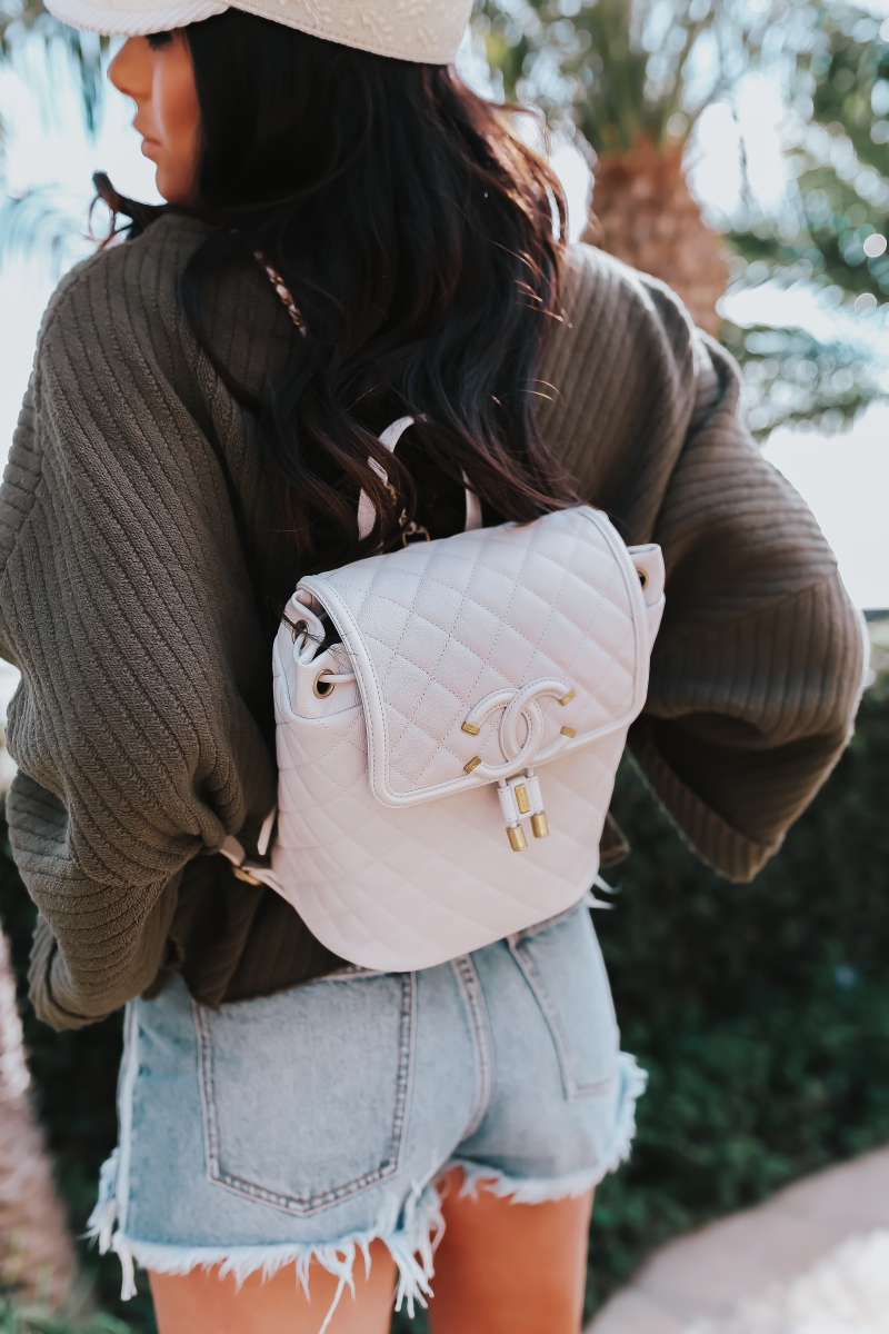 Chanel backpack spring fashion outfit 2018 pinterest emily ann gemma the sweetest thing blog