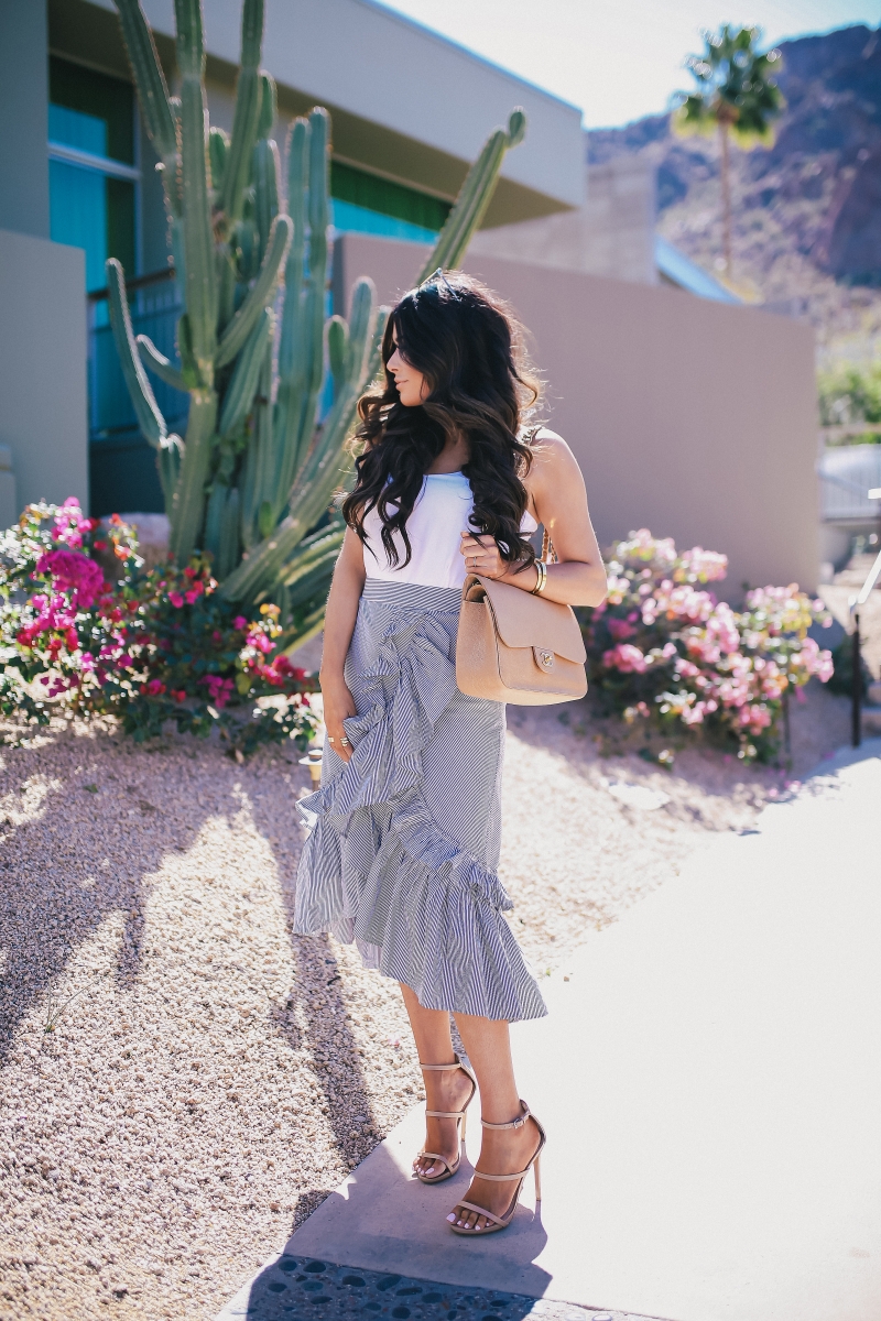 spring summer ruffled skirt fashion outfit 2018 pinterest emily ann gemma the sweetest thing blog