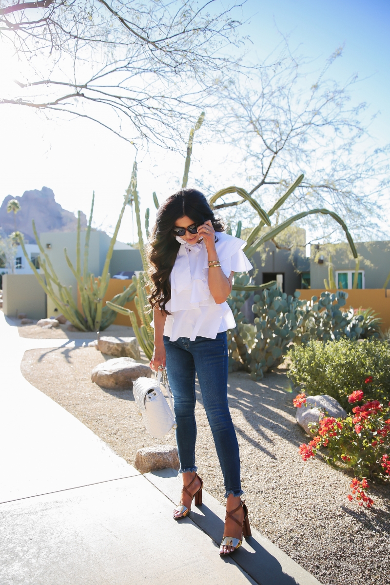 Emily Gemma, The Sweetest thing Blog, chambray top with white