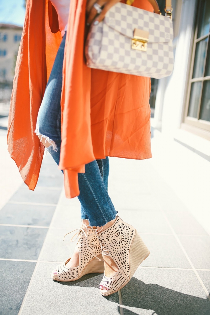 fashion finds, orange sweater, gucci belt, louis vuitton croisette,  off the shoulder sweater