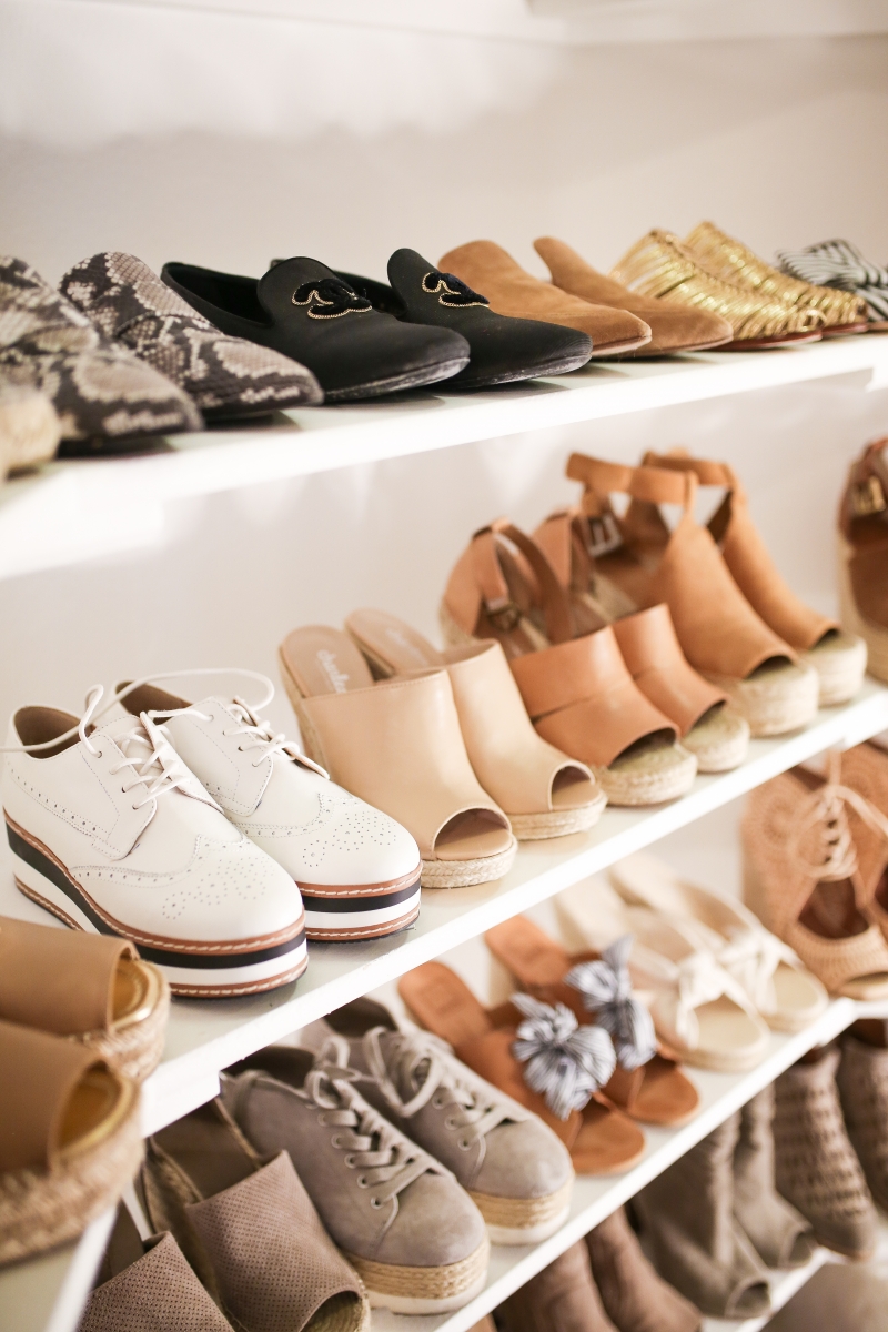Cute Spring Shoes by popular US fashion blog, The Sweetest Thing: image of a shoe closet.