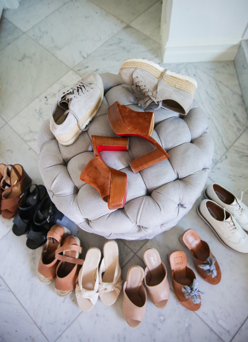 Cute Spring Shoes by popular US fashion blog, The Sweetest Thing: image of platform oxfords, wedge sandals, and platform slide sandals. 