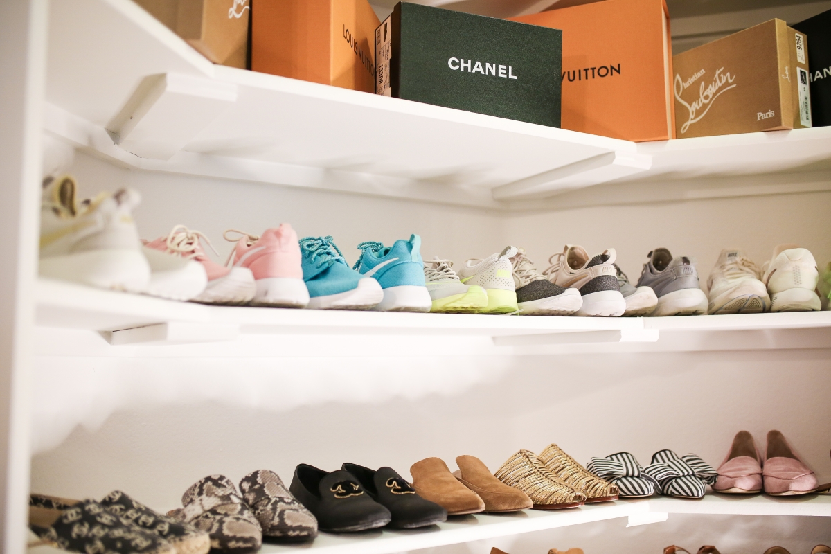 Cute Spring Shoes by popular US fashion blog, The Sweetest Thing: image of a shoe closet.