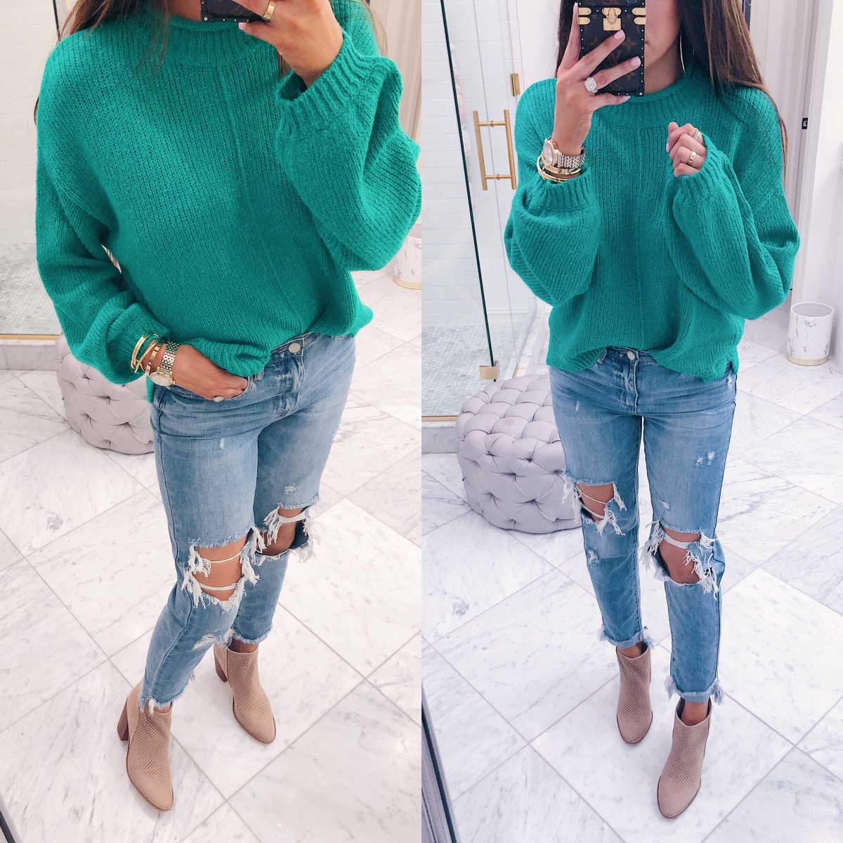 Nordstrom Anniversary Sale 2018, BLANKNYC jeans, #NSALE2018, steve madden booties, BP sweater, emily ann gemma