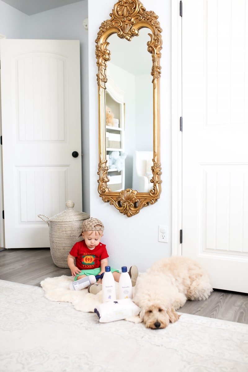 Golden doodle puppy and baby photos, mini golden doodle and baby pictures, Baby Boy Nursery Pinterest, Nordstrom Anniversary Sale 2018 best baby products, baby boy fashion instagram, Cute baby boy fashion, baby boy gucci outfits, baby boy gucci baseball cap