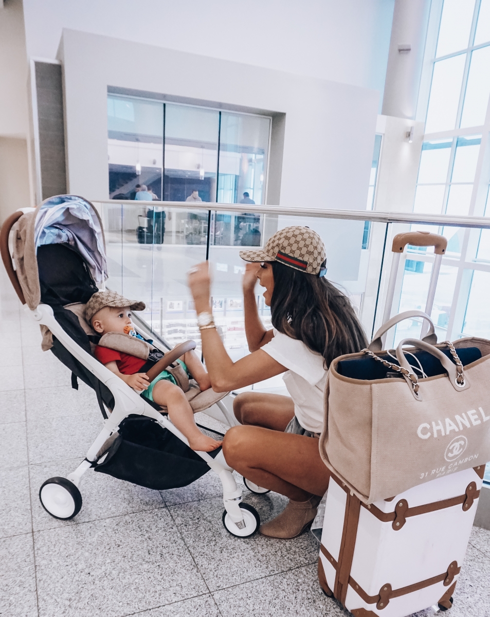 cute airport fashion pinterest 2018, babysing stroller review, baby boy and mommy fashion outfits pinterest, travel fashion cute womens outfit, chanel deauville large ecru