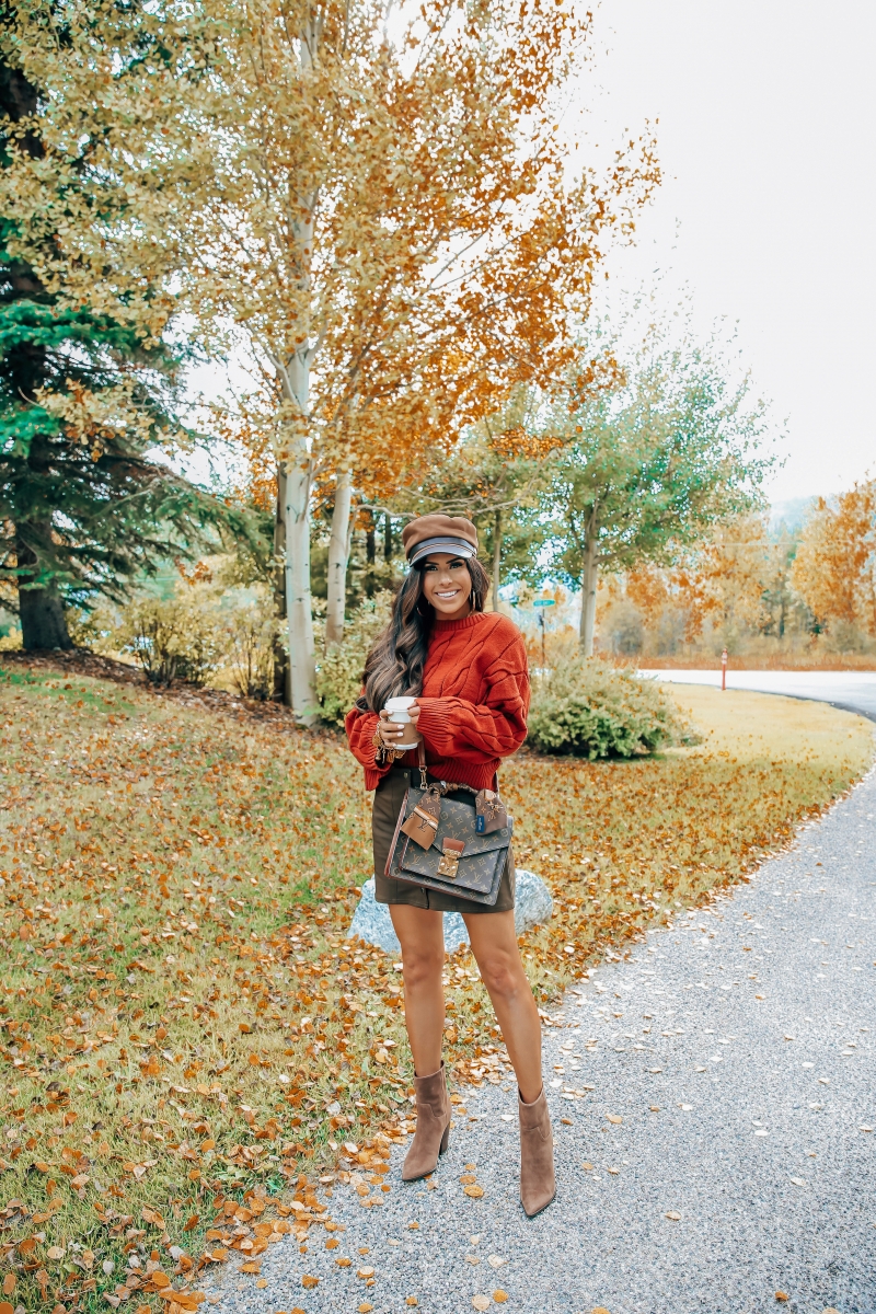 fall fashion pinterest 2018, express fall outfit 2018, emily ann gemma, cute baker boy hat outfit, marc fisher booties, travel and fashion blogger