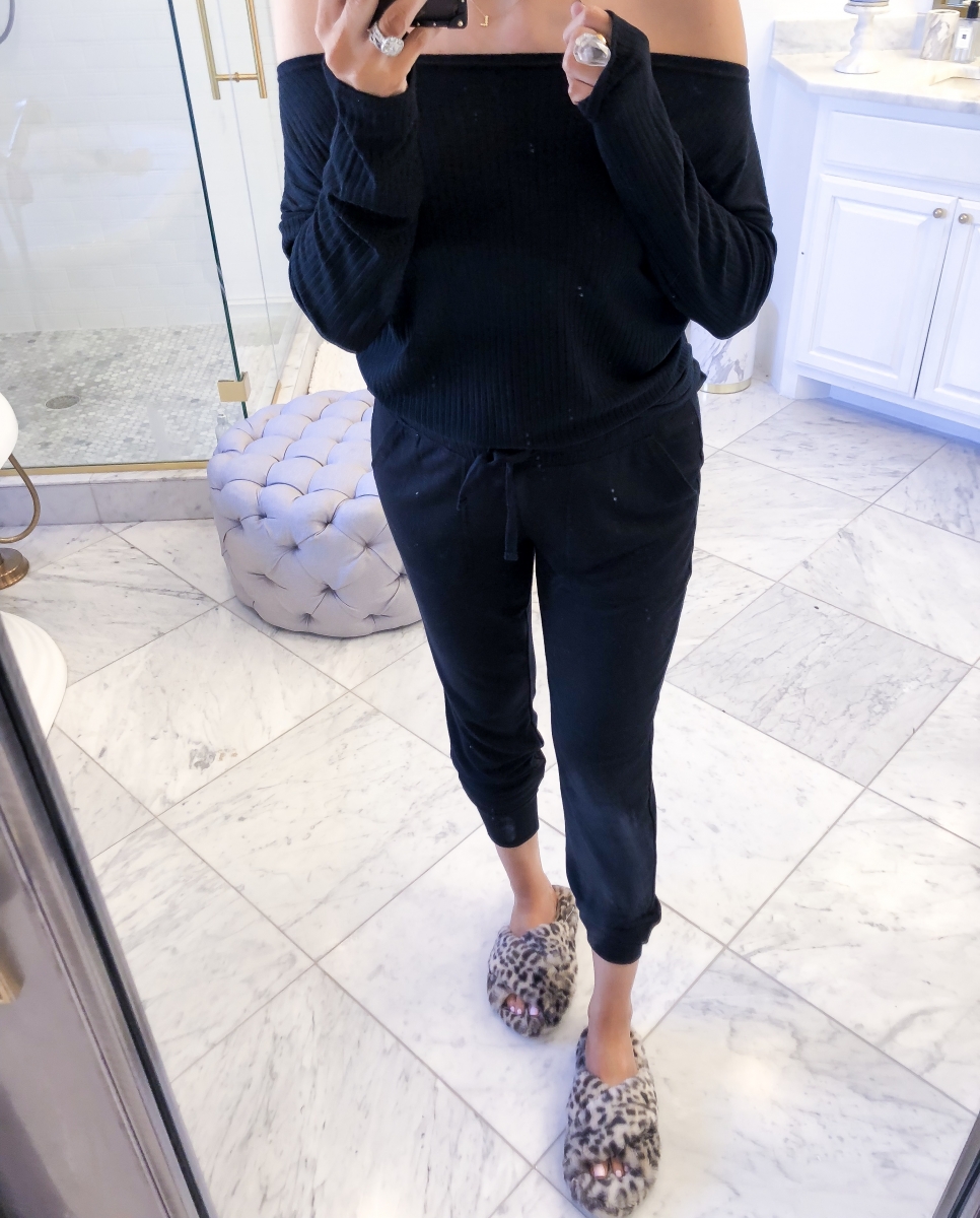 express black joggers, emily ann gemma