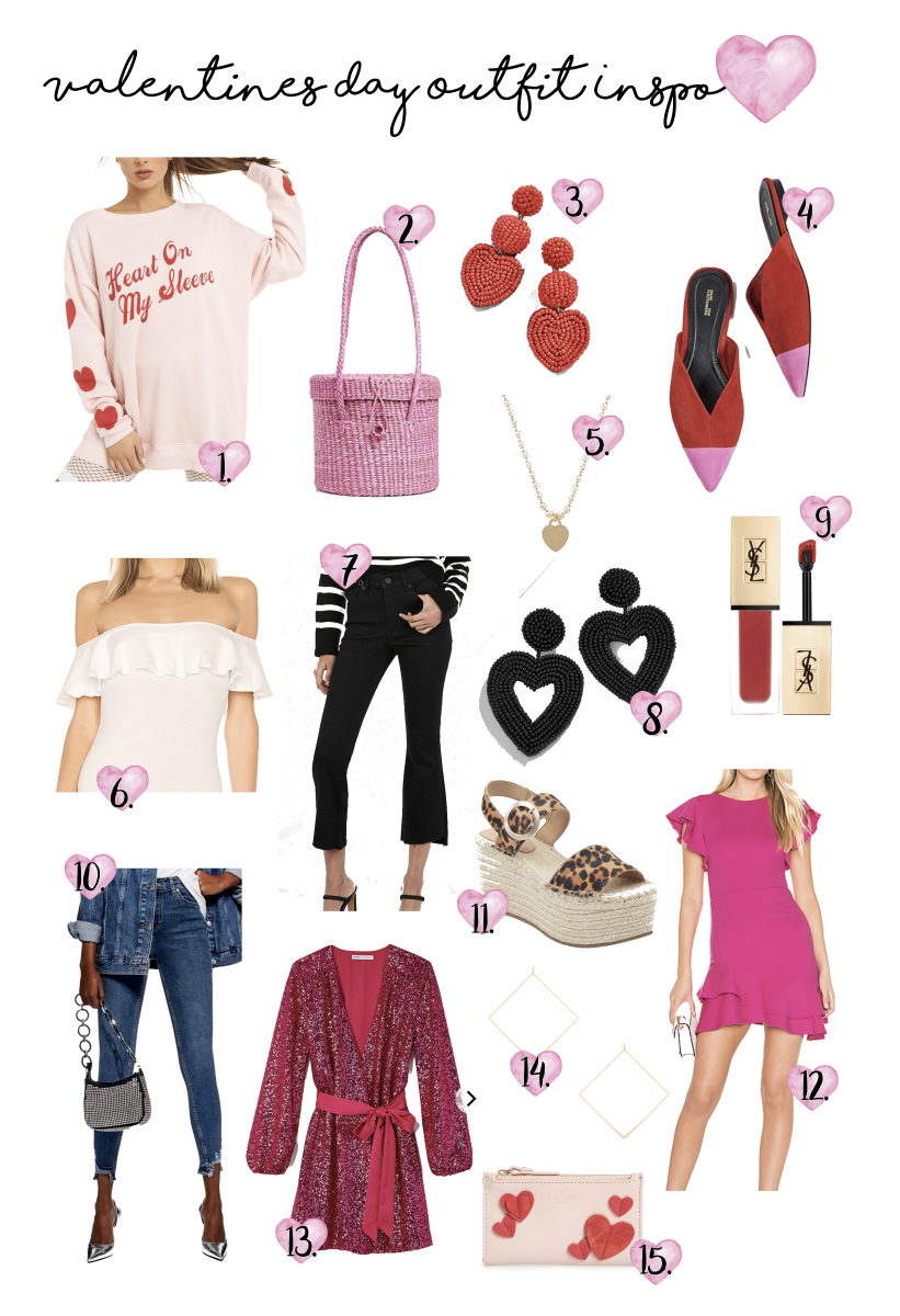 Valentines outfit idea 2019 pinterest, Emily ann gemma, pink red valentine 2019 outfit idea inspiration