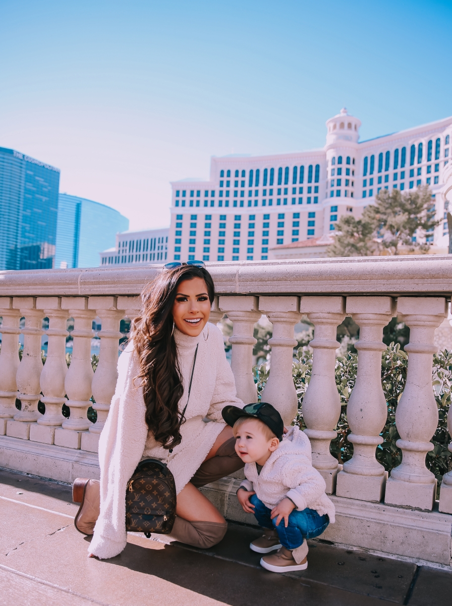 sherpa dress missguided, dress with over the knee boots outfit pinterest, las vegas fashion blogger, travel blogger, emily ann gemma, toddler boy fashion fall winter pinterest 2019-8