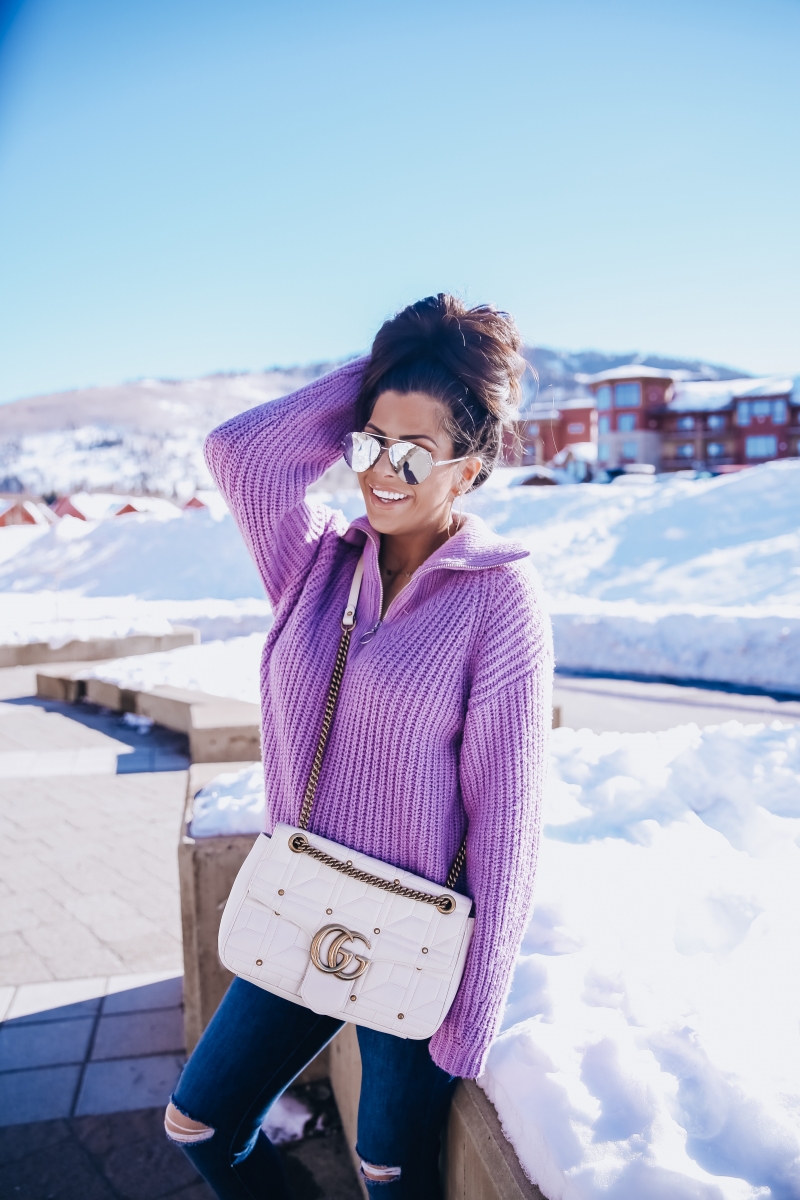 cute outfit pinterest snow 2019, park city travel review fashion blog, jaclyn hill quay aviator sunglasses