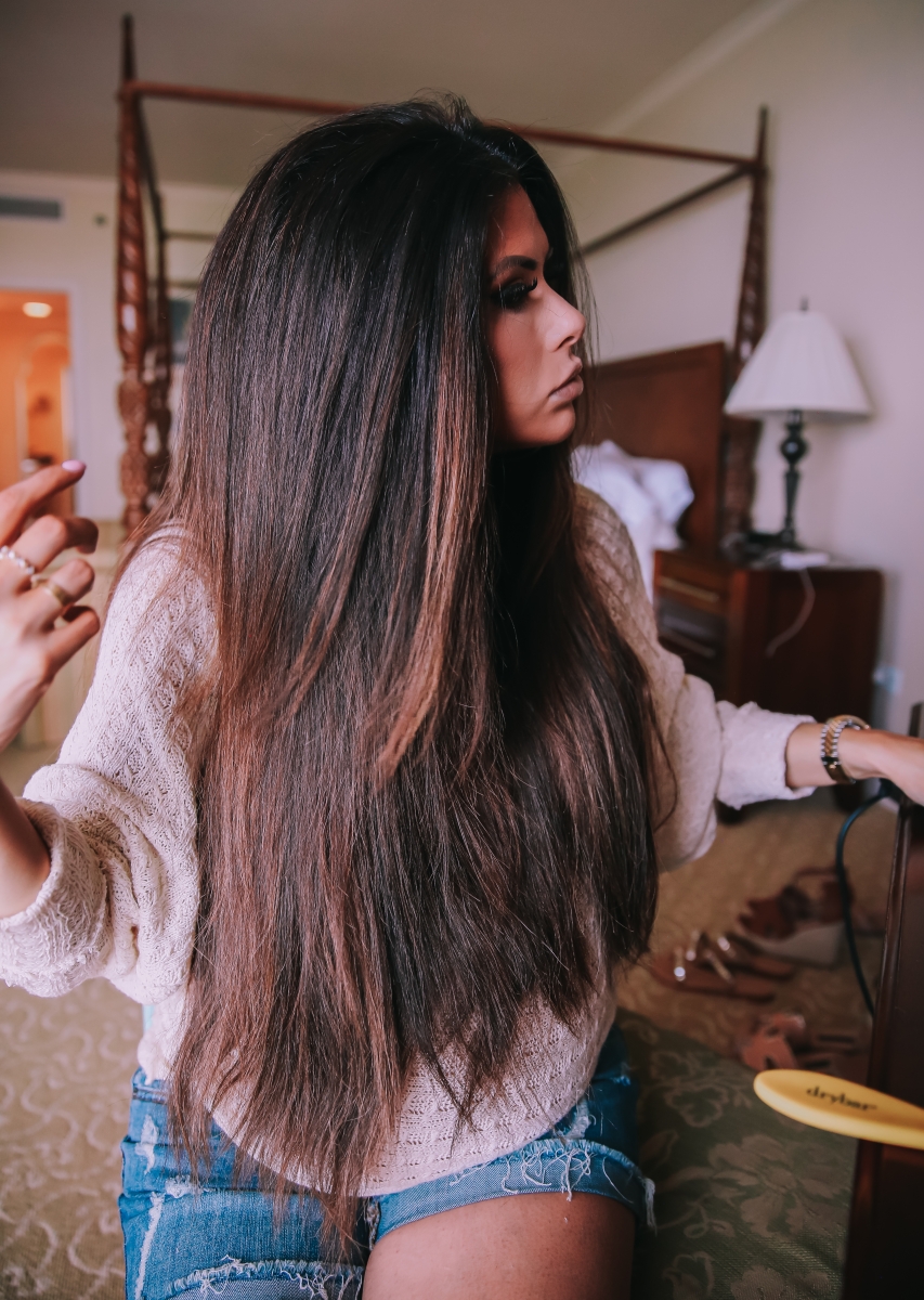 Straight hair with clearance volume