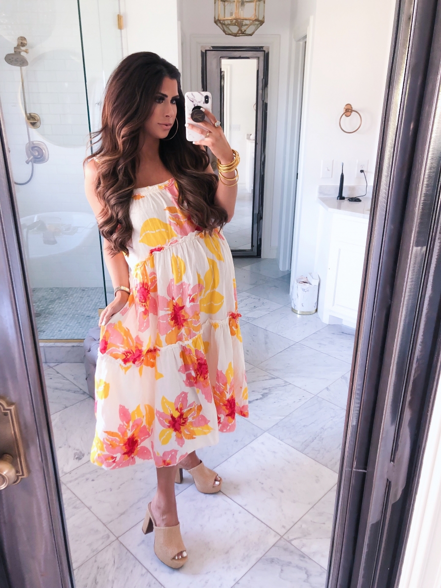 Emily ann gemma instagram, cute spring fashion outfits pinterest 2019, revolve dresses, free people floral maxi dress, Louis Vuitton Popsocket, 