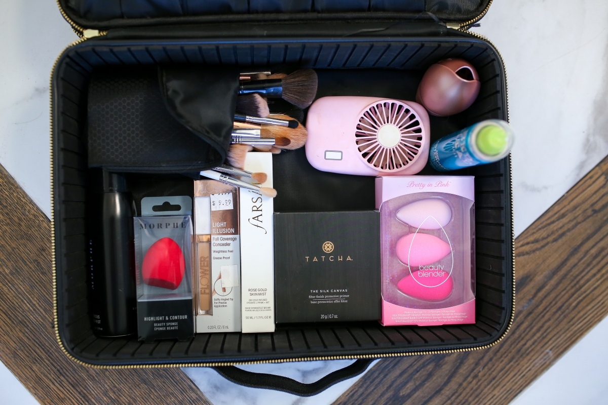 Emily ann gemma pink fan, amazon prime must haves, makeup travel carrier, the sweetest thing blog amazon prime finds