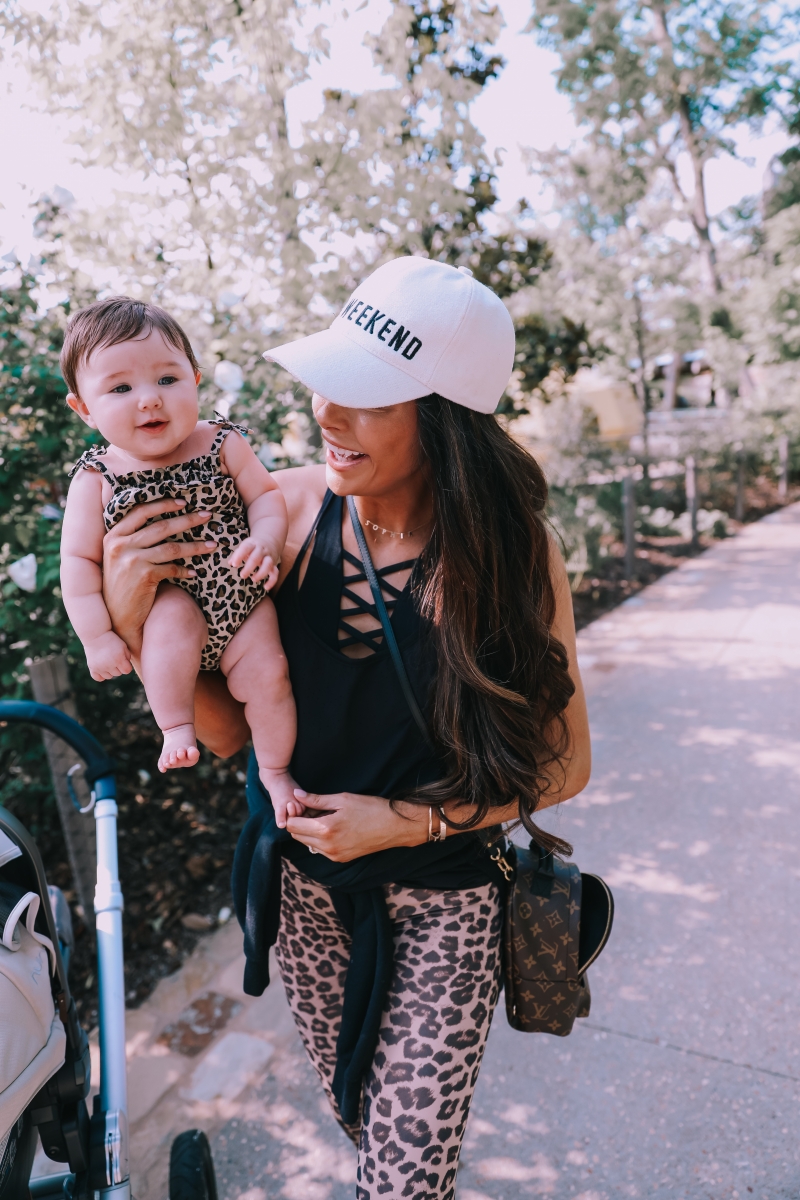 the gathering place tulsa, emily gemma blog, the sweetest thing blog, Nuna baby stroller, Leopard leggings, good american leopard leggings, APL shoe review-2