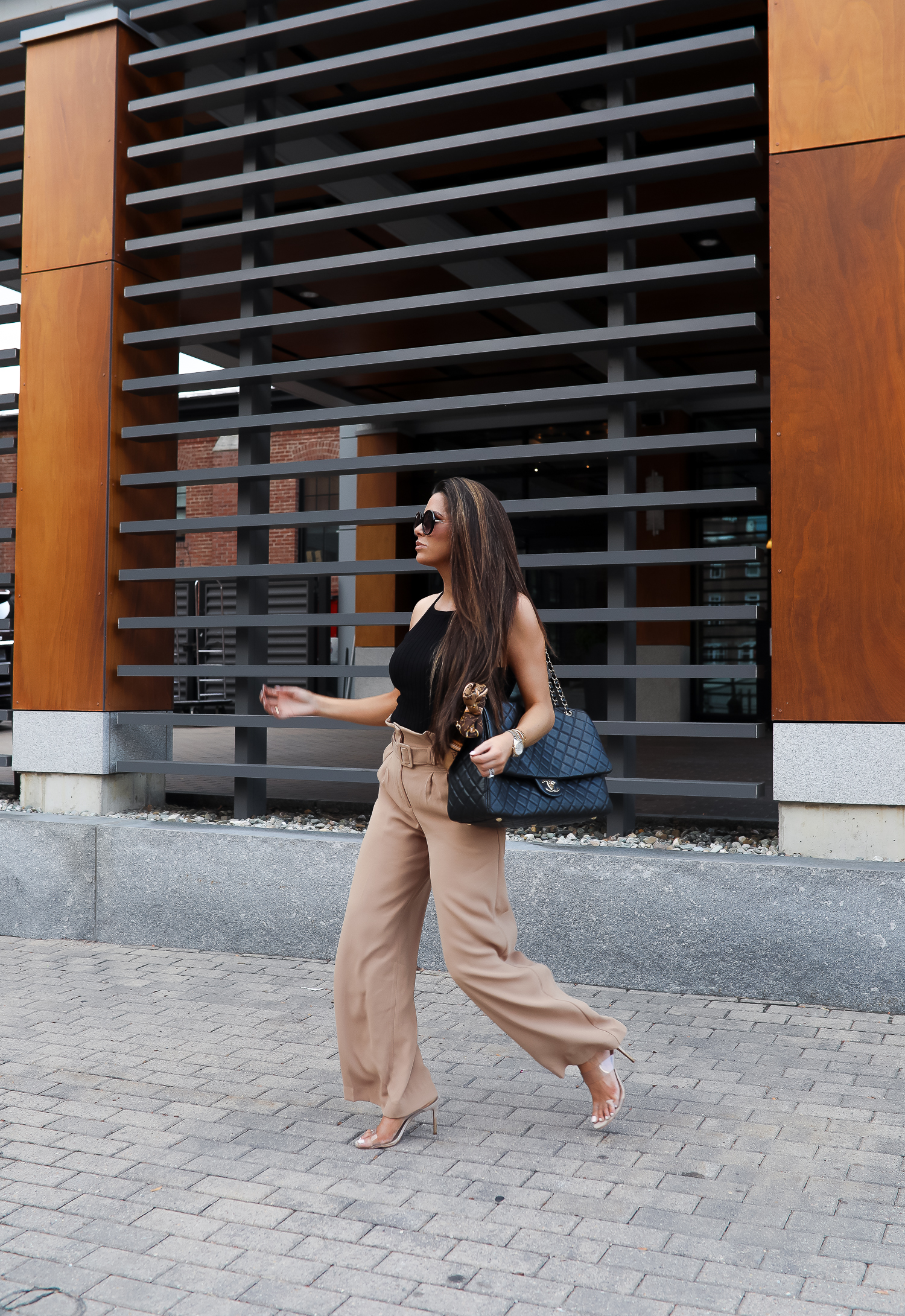 Chic duster cardigan outfit idea, long cardigan with lace camisole, high  waist skinny jeans and Chanel classic flap bag - Meagan's Moda