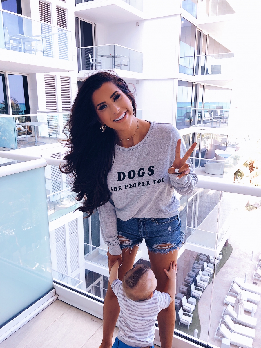 Shopbop fall sale 2019 must haves, Shopbop sale fall 2019 blogger picks, Emily gemma | Major ShopBop Sale Alert‼️[25% Off My Most Popular Outfits!] by popular Oklahoma fashion blog, The Sweetest Thing: image of a woman wearing ShopBop Wildfox sweatshirt and ShopBop LOVE necklace.