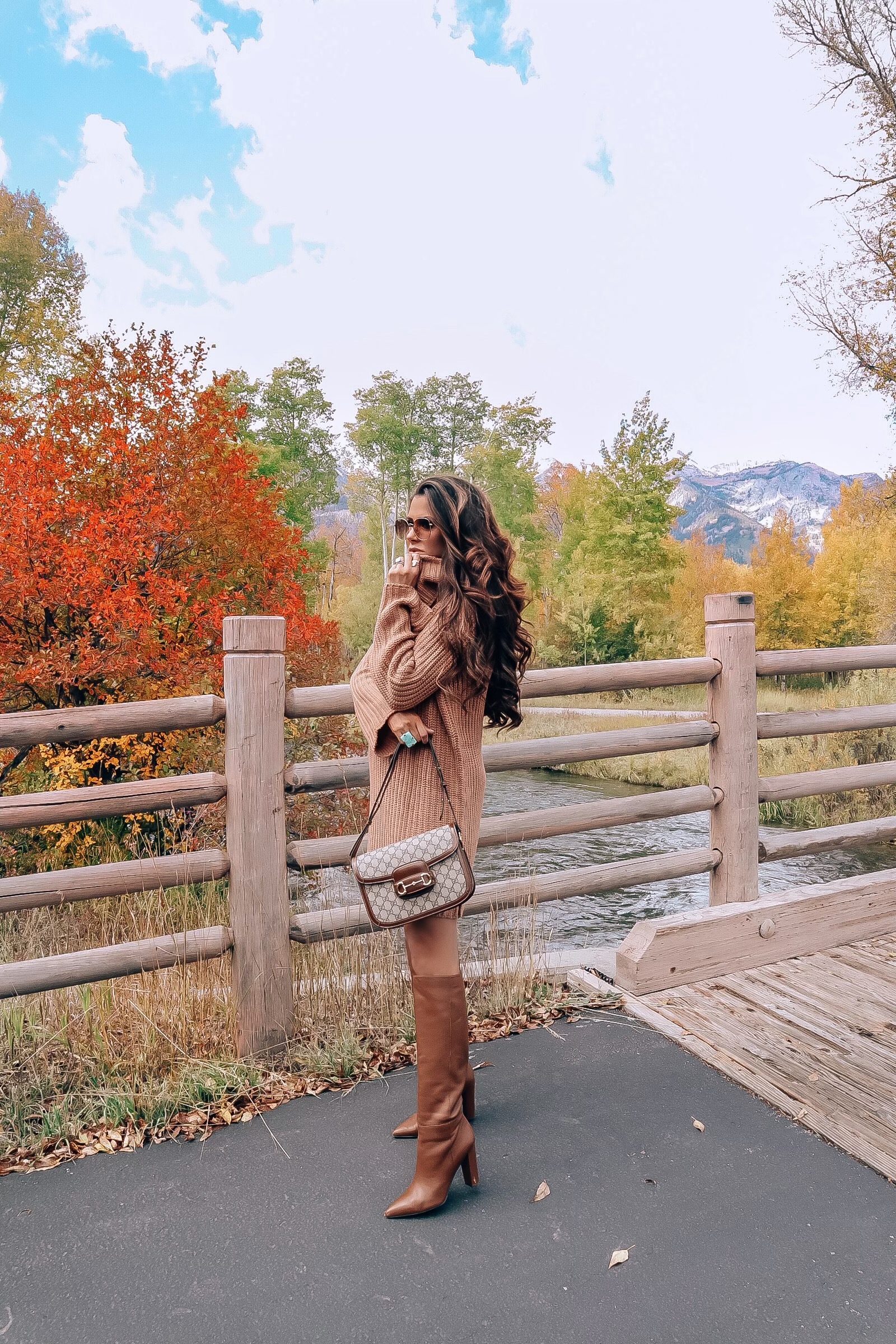The Best Things to Do in Jackson Hole in the Fall featured by top US travel blog, The Sweetest Thing | fall fashion pinterest 2019, sweater dress outfits fall 2019, jackson hole, sam edelman Raakal, emily gemma