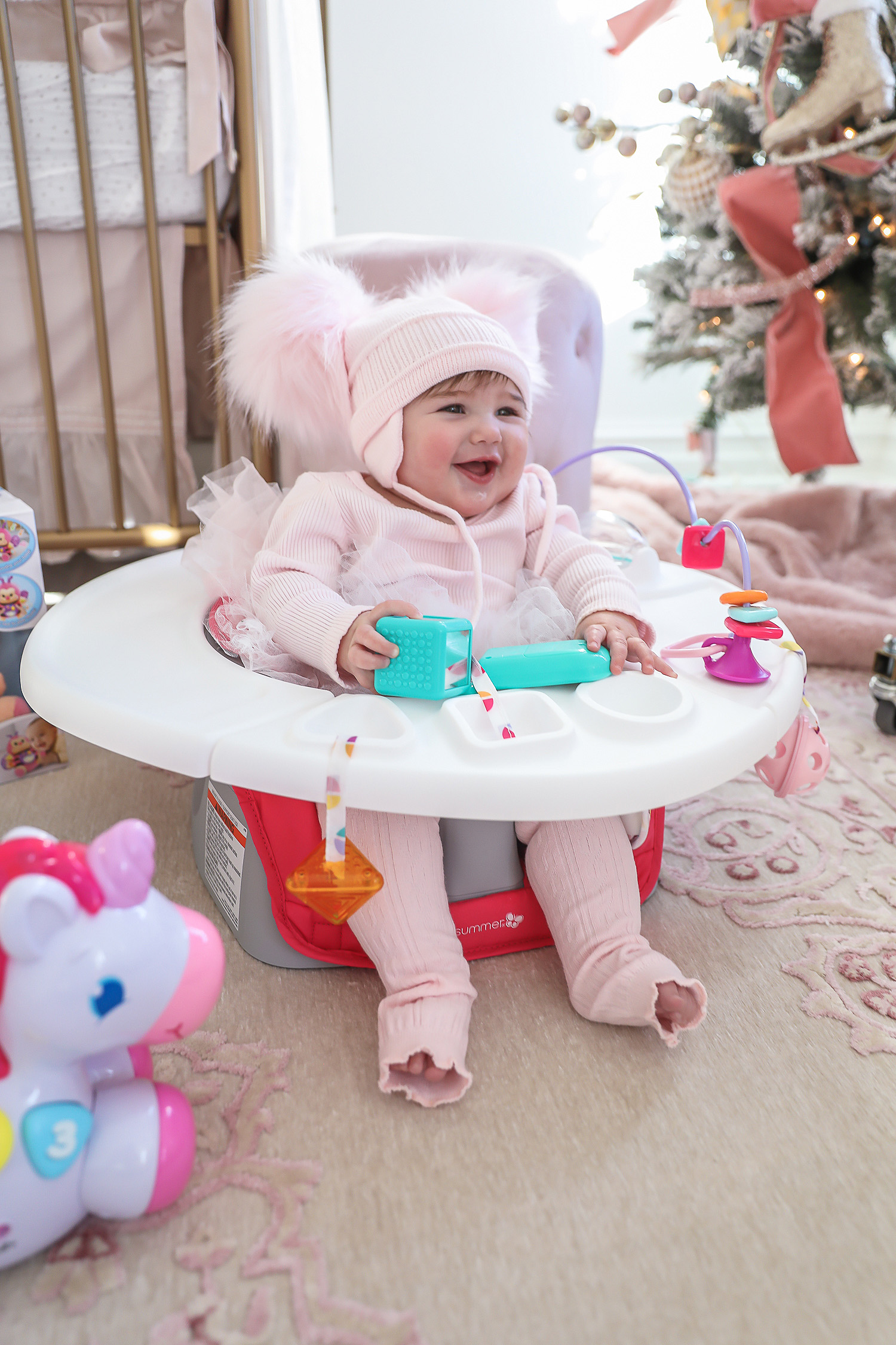Affordable baby gifs featured by top US life and style blogger, Emily Gemma of The Sweetest Thing. baby girl gift guide 2019 christmas 6 month old, baby girl fashion blogger, baby girl fashionista