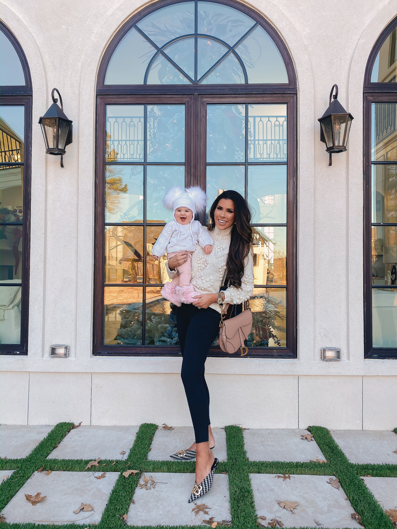 A YEAR IN REVIEW : MASSIVE 2019 INSTAGRAM RECAP by popular Oklahoma life and style blog, The Sweetest Thing: image of a mom holding her baby outside and wearing a Bloomingdale's AQUA Heart Popcorn-Knit Sweater. 