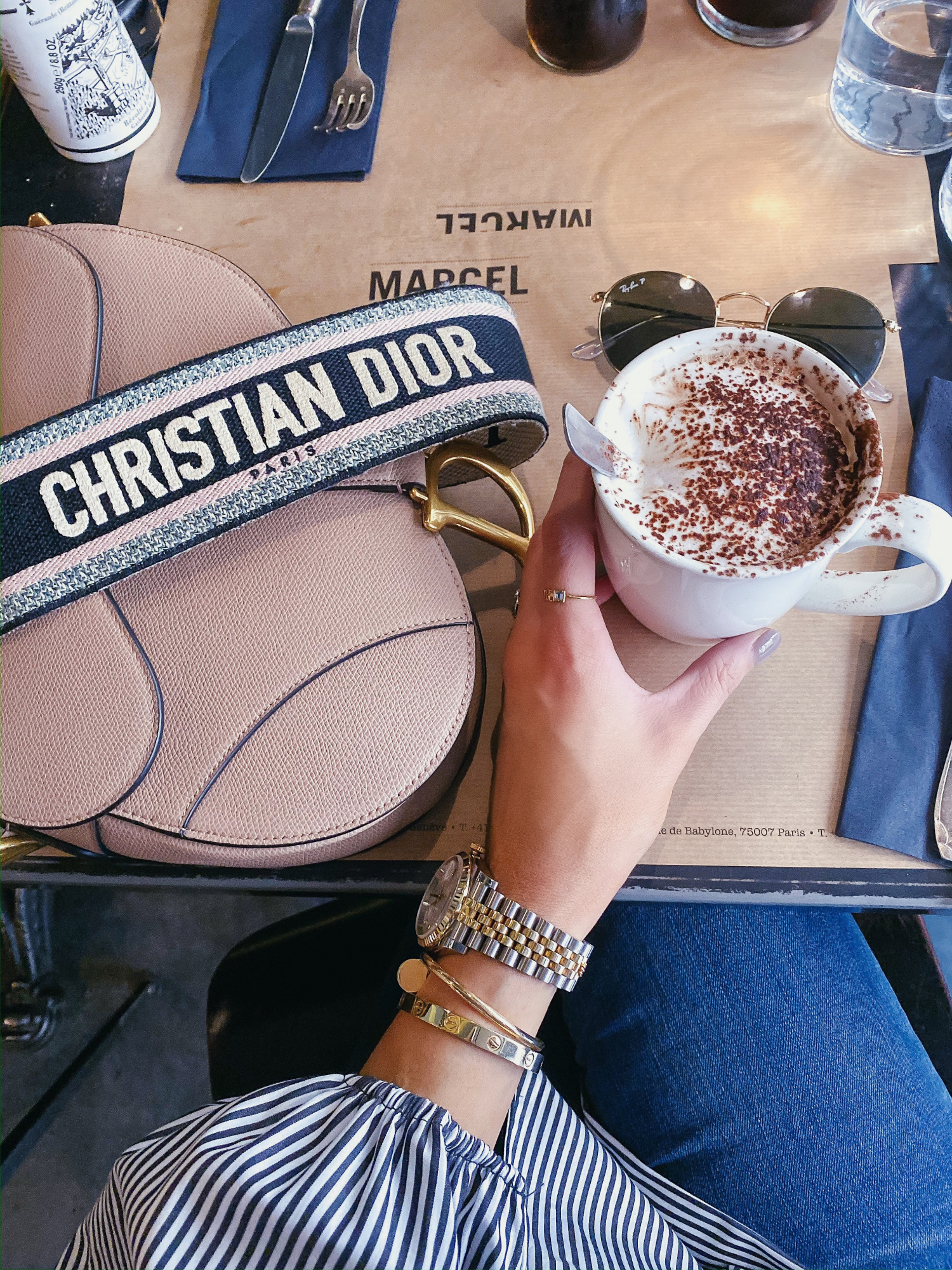 dior saddle bag with strap, emily gemma | A YEAR IN REVIEW : MASSIVE 2019 INSTAGRAM RECAP by popular Oklahoma life and style blog, The Sweetest Thing: image of a Dior saddle bag in nude. 