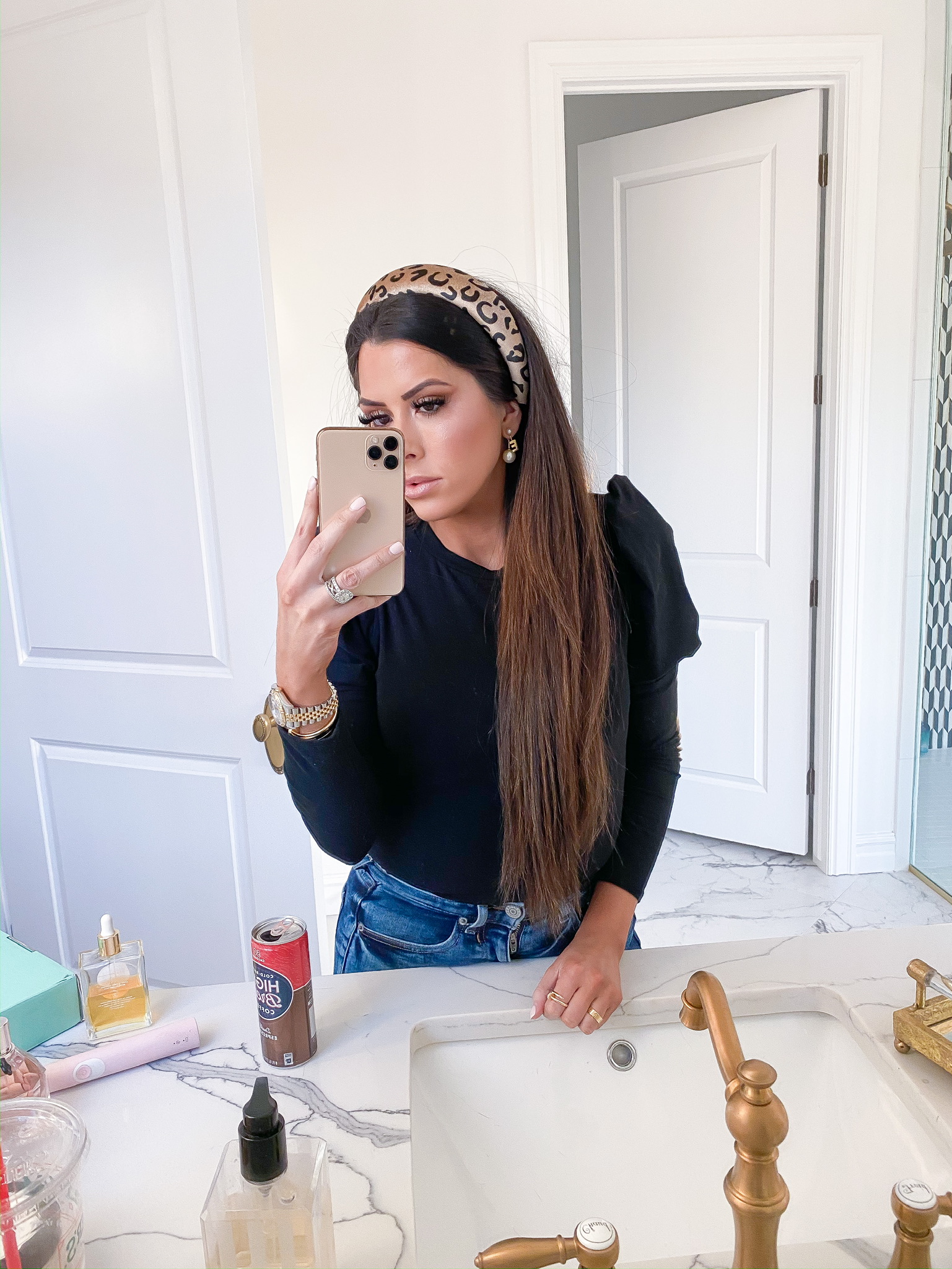 Instagram Recap by popular US fashion blog, The Sweetest Thing: image of a woman wearing a Nordstrom On the Prowl Leopard Print Headband 8 OTHER REASONS and Nordstrom Puff Shoulder Crop Tee ONE CLOTHING.