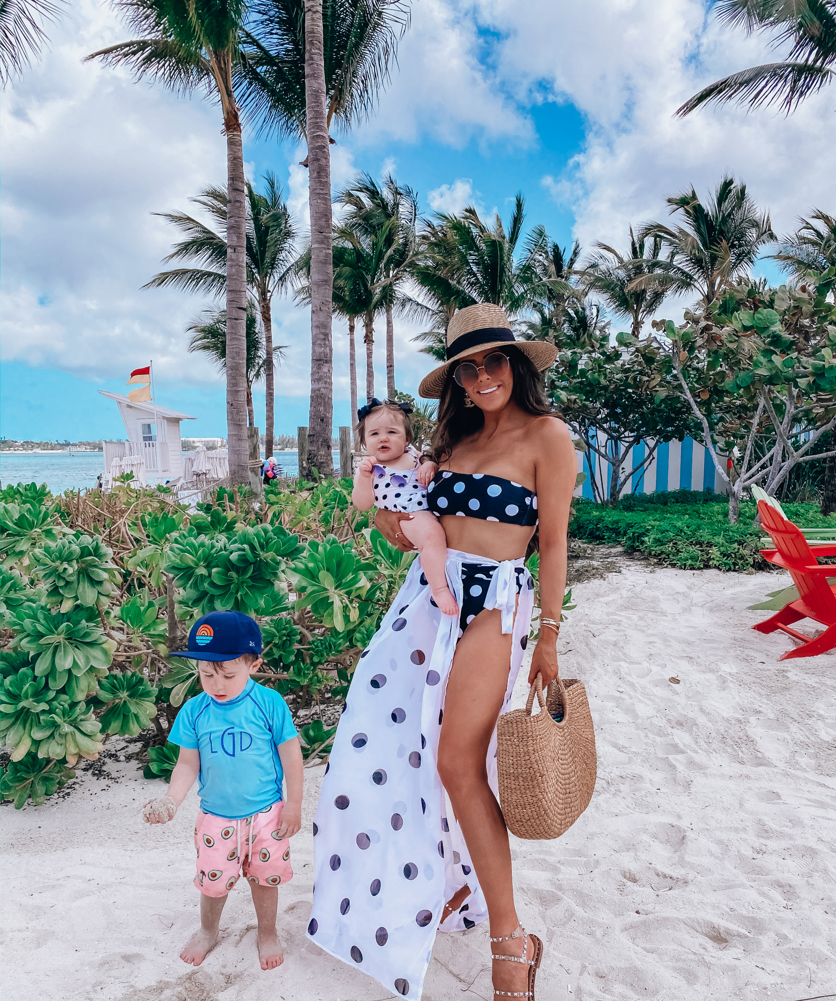 SHOPBOP SALE SPRING 2020, shop bopsale blog post | ShopBop Sale by popular US fashion blog, The Sweetest Thing: image of a woman wearing a ShopBop Mara Hoffman Abigail Bandeau Bikini Top and ShopBop Mara Hoffman Goldie High Waisted Bikini Bottoms. 