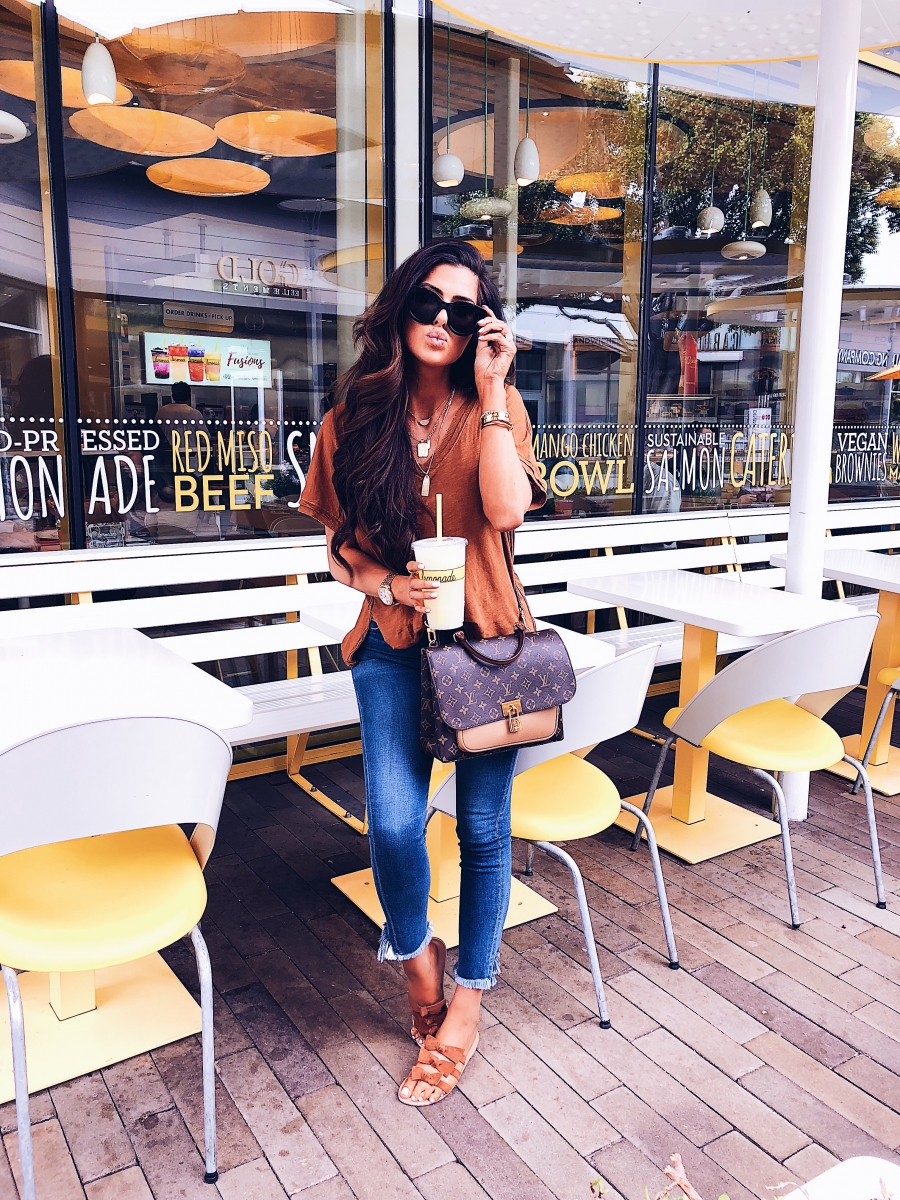 ShopBop Sale by popular US fashion blog, The Sweetest Thing: image of a woman wearing a ShopBop LE SPEC and ShopBop CITIZENS OF HUMANITY JEANS.