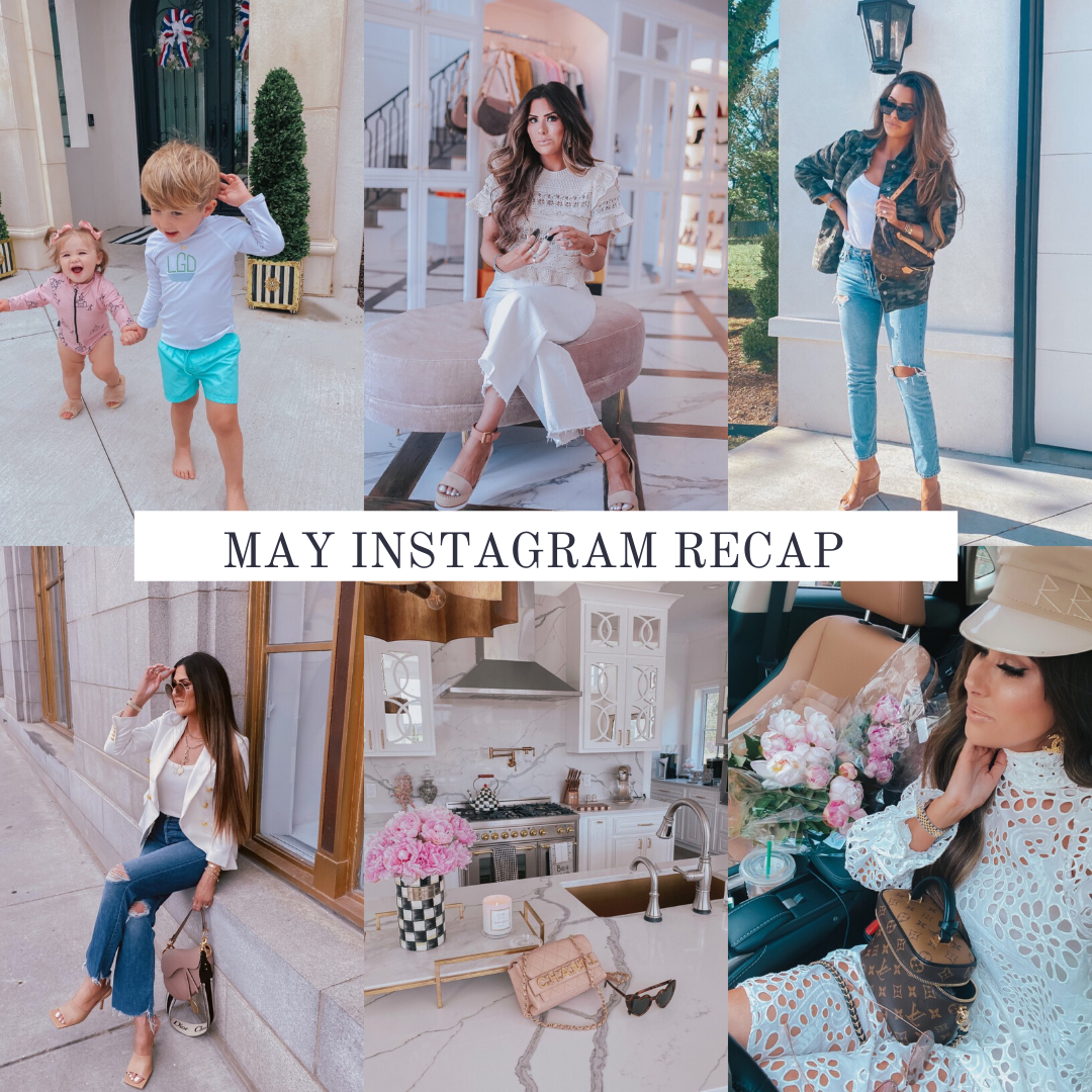 Instagram Recap by popular US life and style blog, The Sweetest Thing: collage image of Emily Gemma wearing various outfits. 