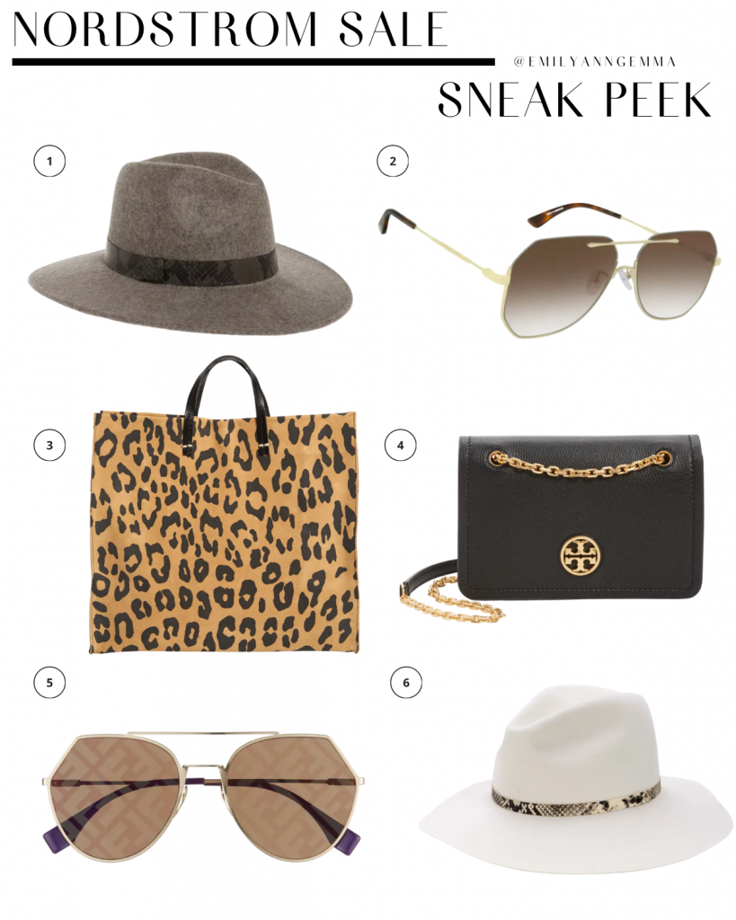 nsale 2020, nordstrom anniversary sale 2020, nSALE hats sunglasses and bags, must have blog posts nordstrom sale 2020, Emily Ann Gemma, the sweetest thing blog | Nordstrom Anniversary Sale by popular US fashion blog, The Sweetest Thing: image of Nordstrom TREASURE & BOND Snakeskin Print Trim Wide Brim Wool Panama Hat, MCQ ALEXANDER MCQUEEN 62mm Oversize Aviator Sunglasses, CLARE V. Simple Leopard Print Suede Tote, TORY BURCH Carson Convertible Leather Crossbody Bag, FENDI Eyeline 55mm Sunglasses, RAG & BONE Wide Brim Fedora.