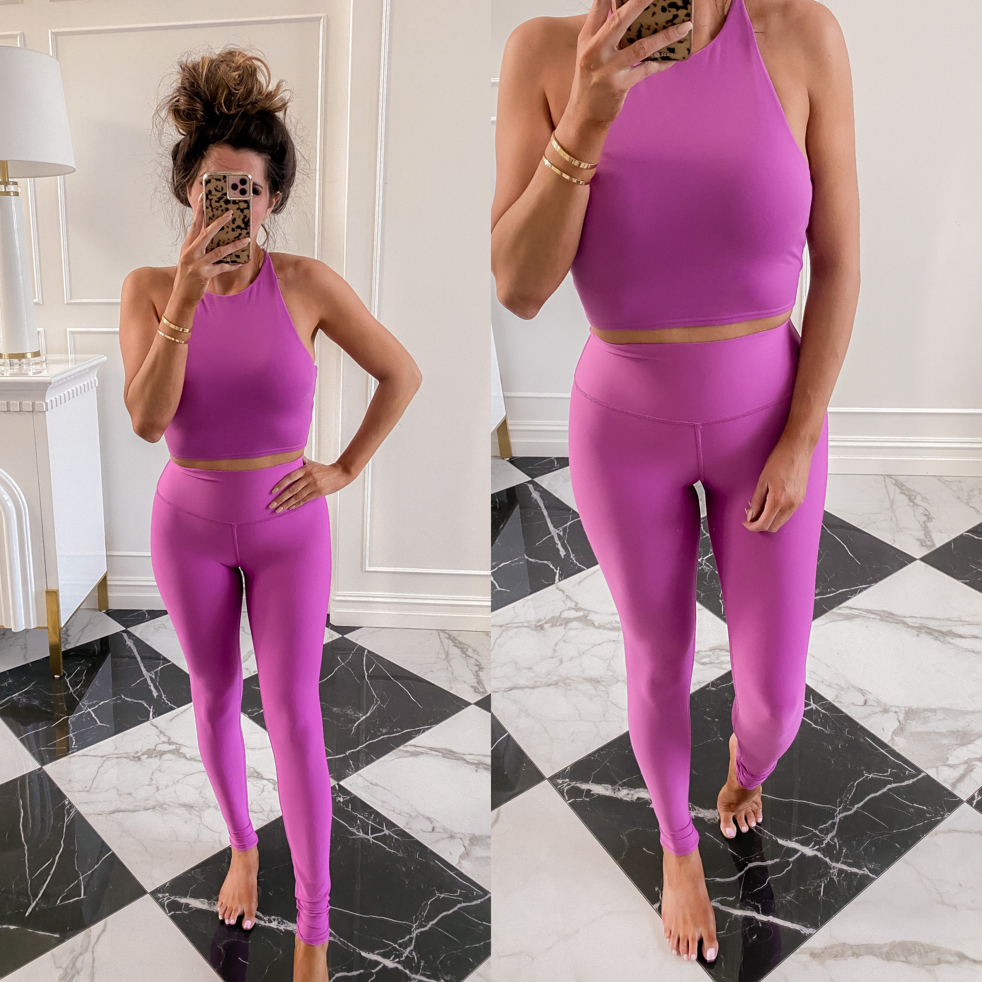 Nordstrom Anniversary Sale 2020 Try On, NSALE 2020 Alo yoga, fitness workout gear | Nordstrom Anniversary Sale by popular US fashion blog, The Sweetest Thing: image of Emily Gemma wearing ALO Movement Sports Bra and ALO Air Lift High Waist Leggings.
