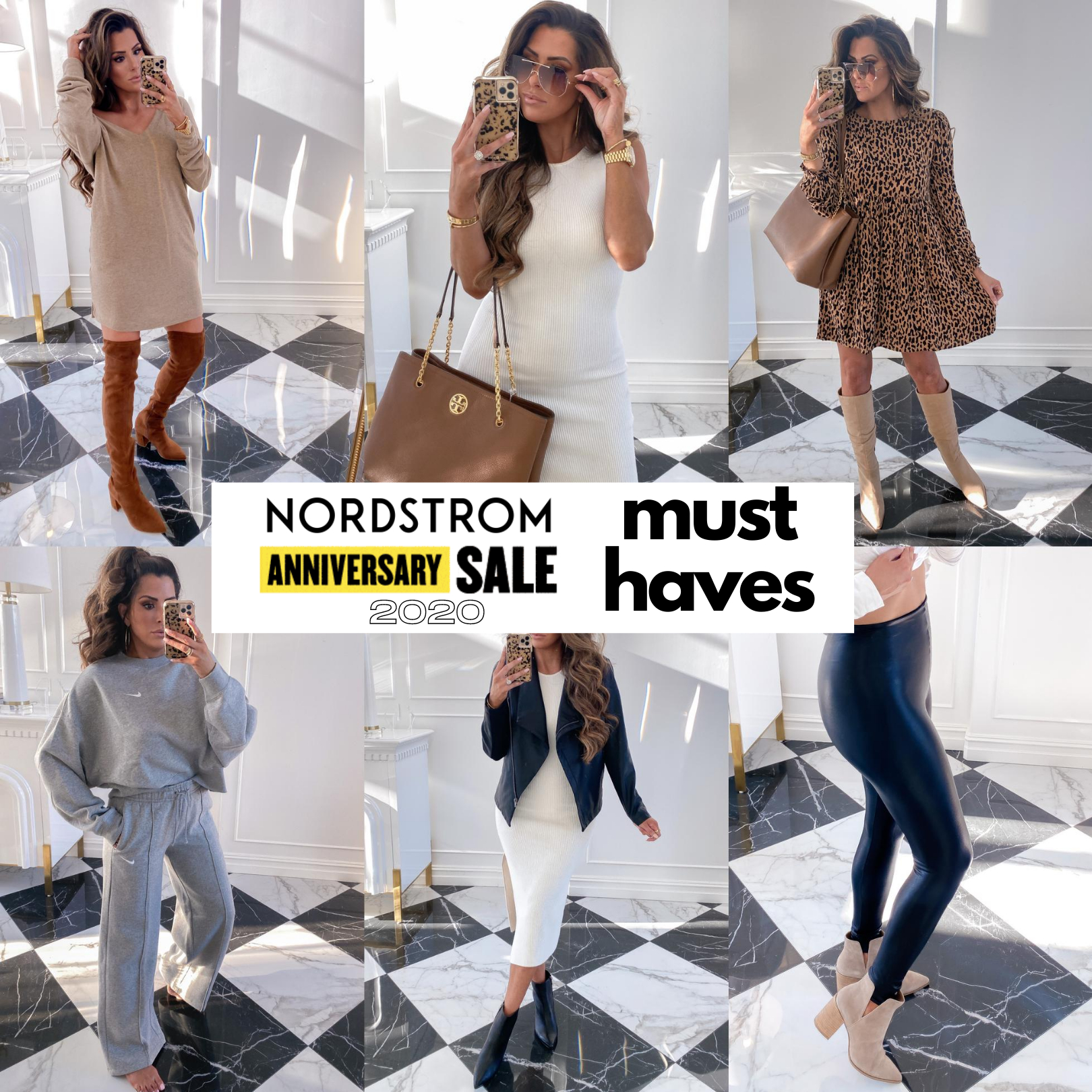 Nordstrom Anniversary sale 2020 try on, NSALE 2020 top picks, Nordstrom anniversary sale shoes, emily gemma | Nordstrom Anniversary Sale by popular US fashion blog, The Sweetest Thing: collage image of Emily Gemma wearing various Nordstrom clothing items and accessories. 