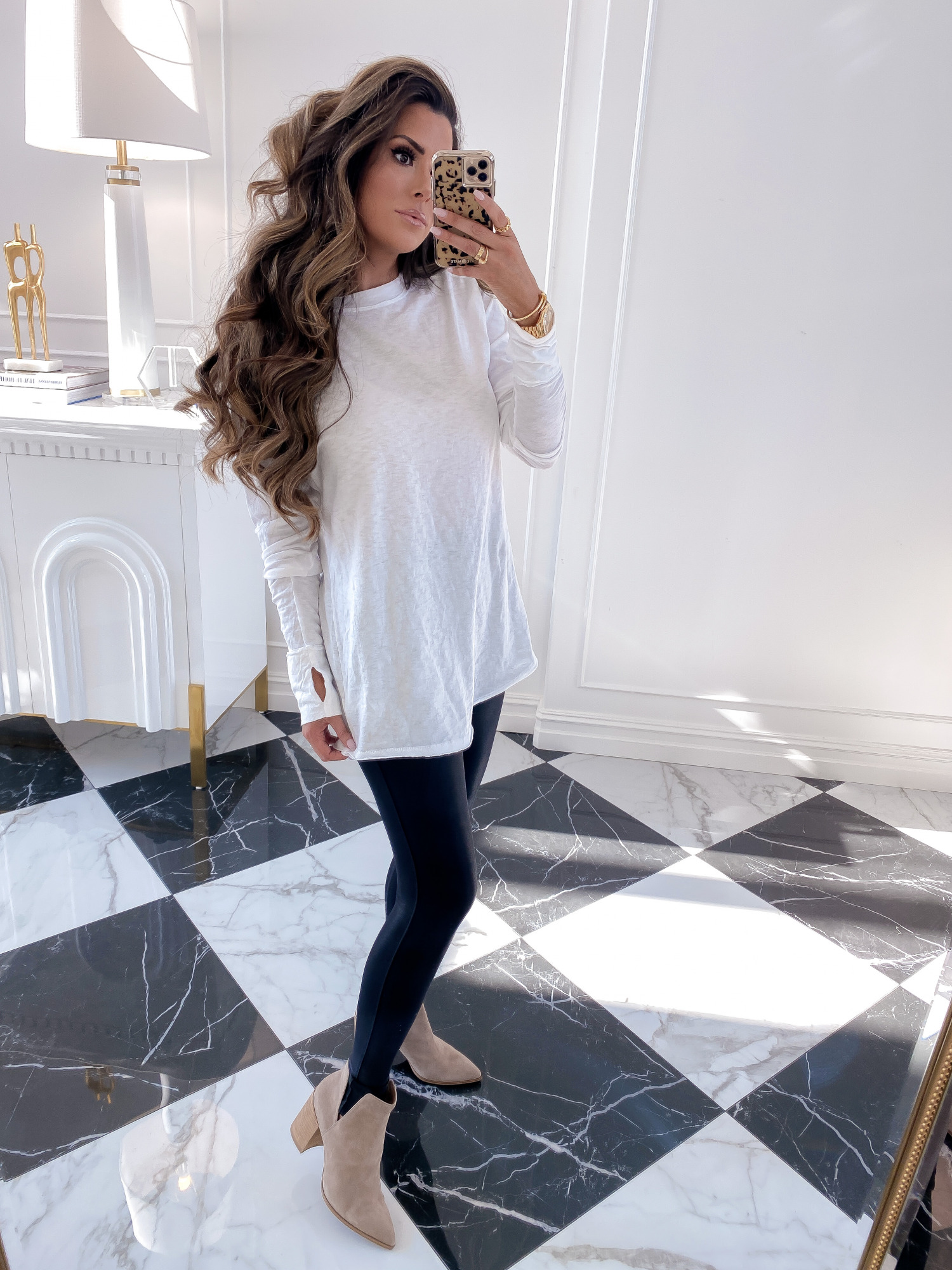 Nsale 2020 must have best of sale blog post 2020 | Nordstrom Anniversary Sale by popular US fashion blog, The Sweetest Thing: collage image of Emily Gemma wearing a Free People Arden Extra Long Cotton Top, Steve Madden Kaylah Pointed Toe Bootie, and Zella Live In High Waist Leggings.