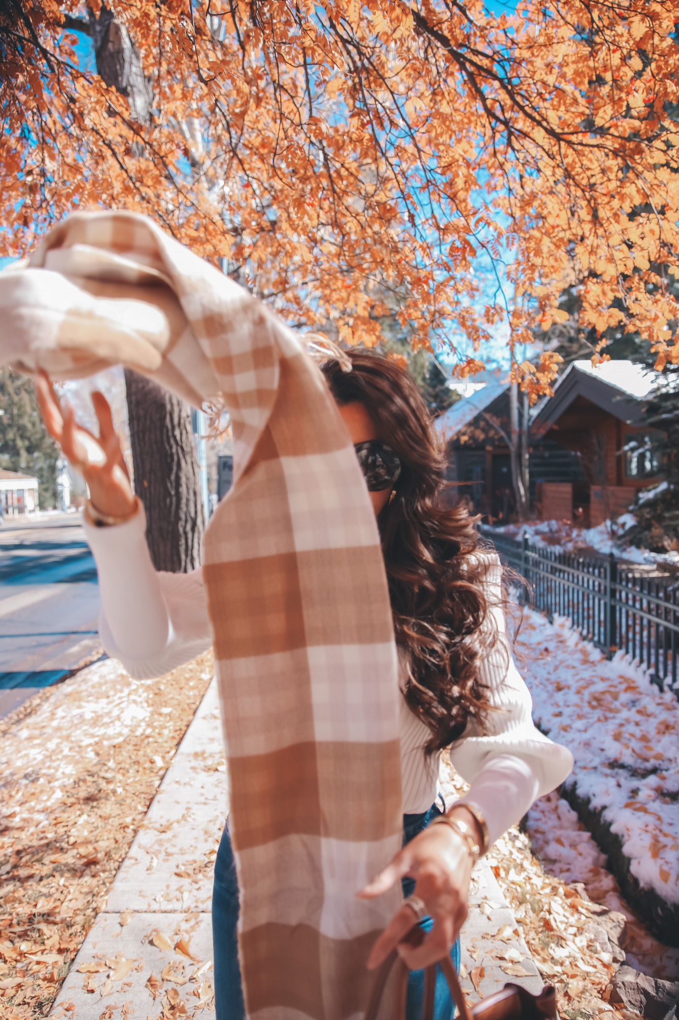 topshop plaid scarf, fall fashion, emily gemma