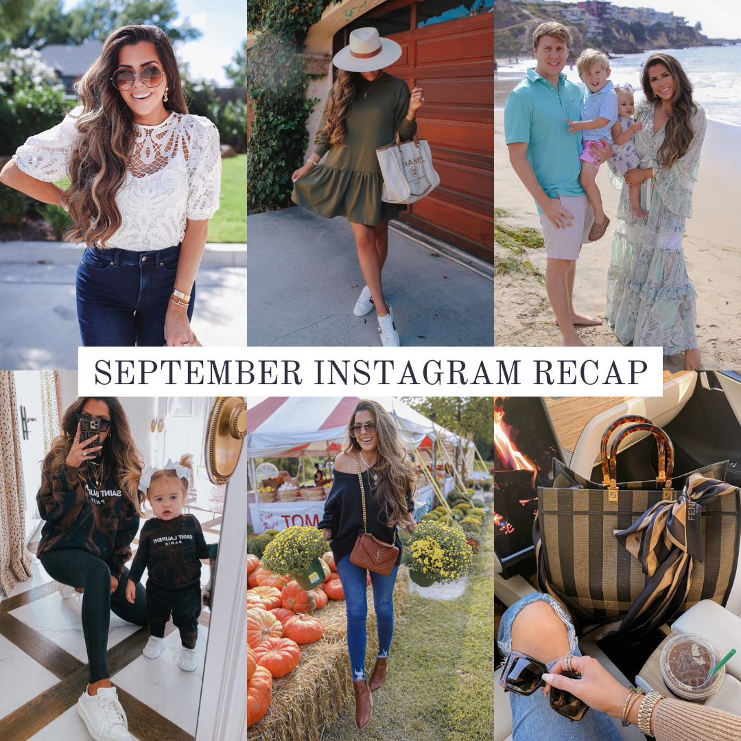 Instagram Recap by popular US lifestyle blog, The Sweetest Thing: collage image of Emily Gemma and her family. 