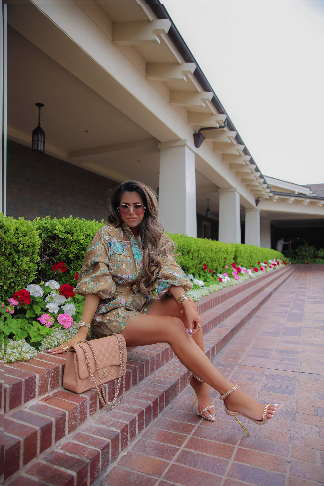 Zimmerman Floral Romper styled by top US fashion blogger, Emily Gemma of The Sweetest Thing