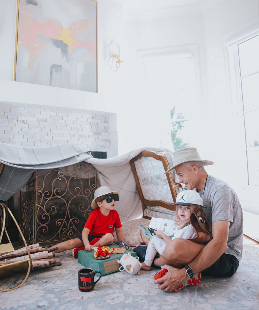 Gemma Gang, Luke Gemma, Sophia Gemma, KiwiCo., Bobo Dean, Activities for kids, things to do with grandpa, educational toys for kids | Instagram Recap by popular US life and style blog, The Sweetest Thing: image of two kids and their grandpas playing with a Kiwi Co crate box. 